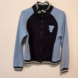 Vintage Tommy Jeans Fleece Track Jacket Navy Light Blue Varsity Full Zip Large